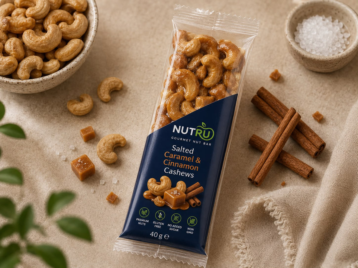 Salted Caramel & Cinnamon Cashews Gourmet Nut Bar